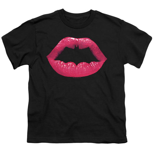 Batman Bat Kiss Kids Youth T Shirt Black