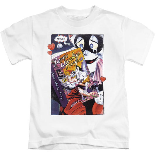 Batman Loves Wacky Fury Juvenile Kids Youth T Shirt White