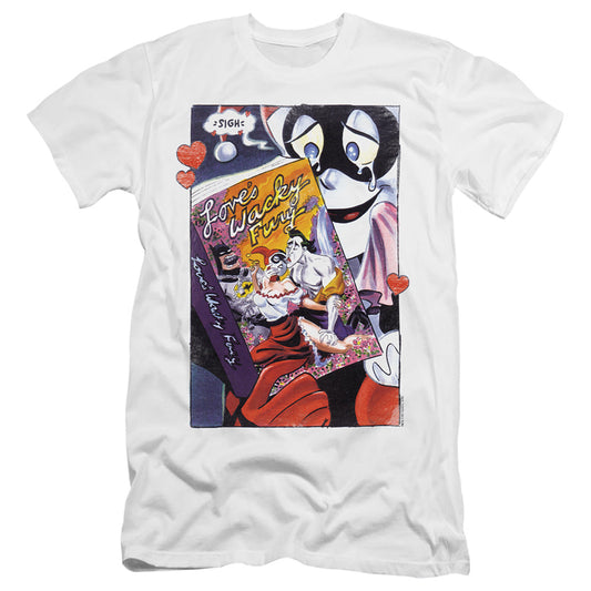 Batman Loves Wacky Fury Slim Fit Mens T Shirt White