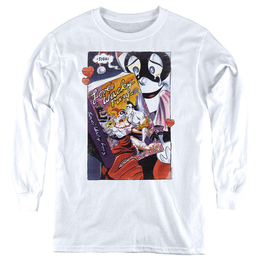 Batman Loves Wacky Fury Long Sleeve Kids Youth T Shirt White Style001