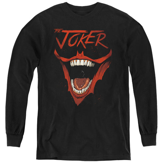 Batman Joker Bat Laugh Long Sleeve Kids Youth T Shirt Black Style001
