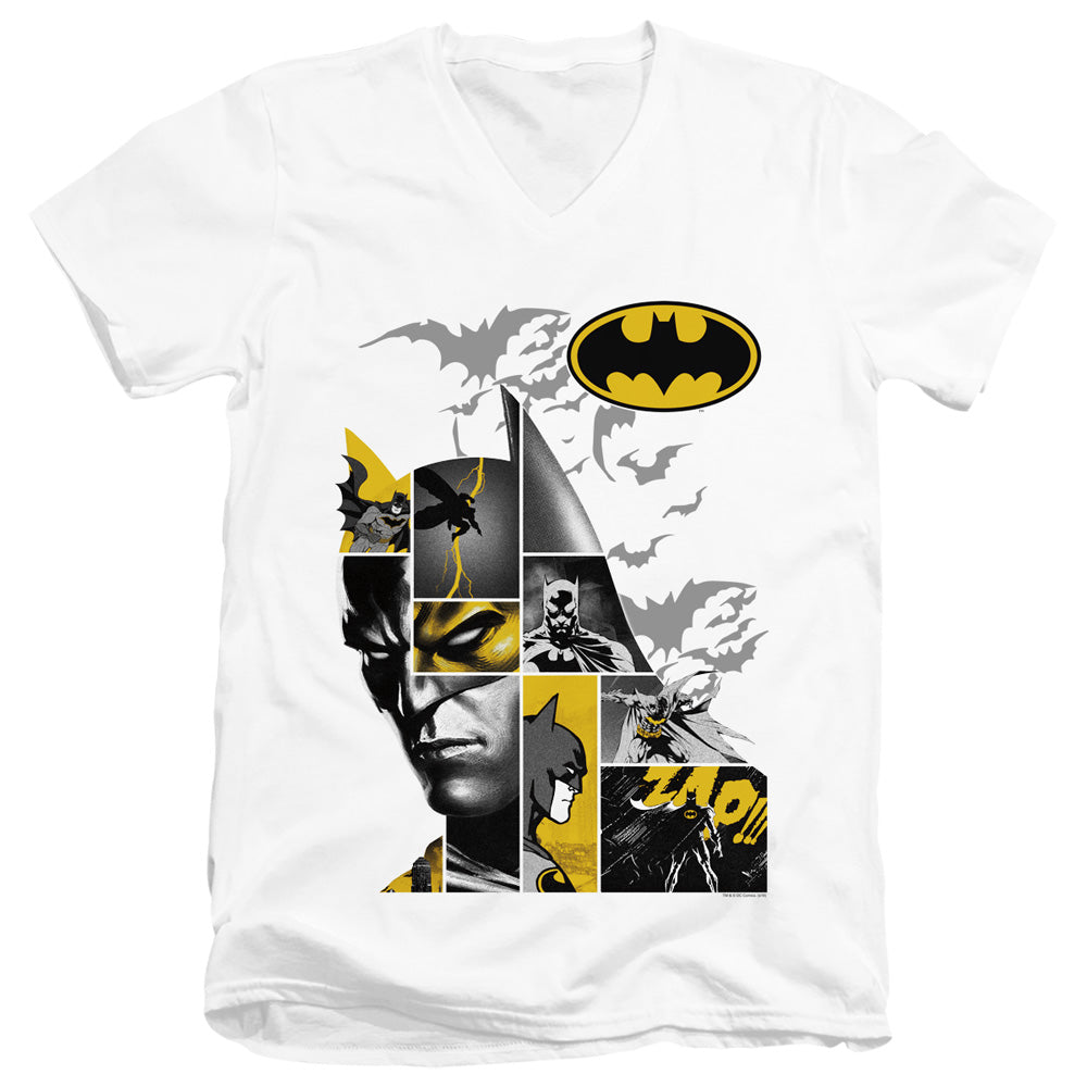 Batman Long Live Mens Slim Fit V Neck T Shirt White