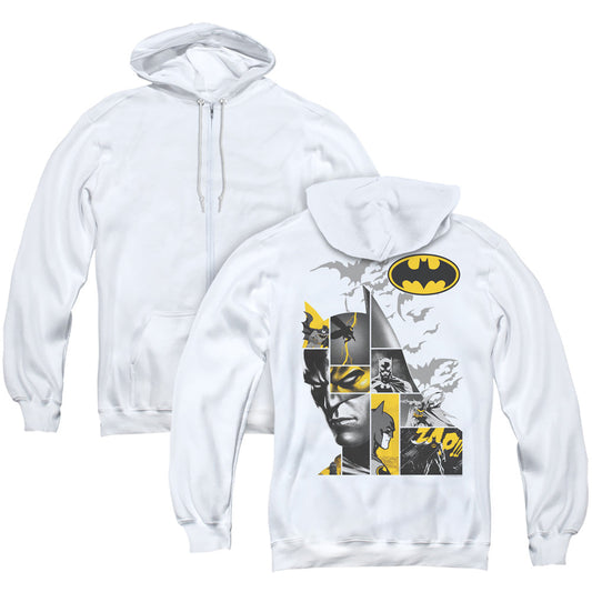 Batman Long Live Back Print Mens Zipper Hoodie White