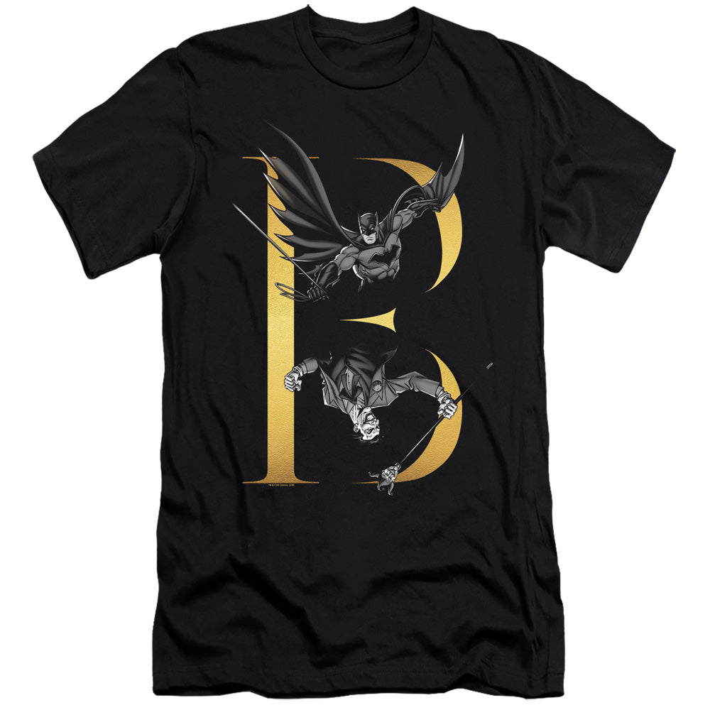 Batman B Premium Bella Canvas Slim Fit Mens T Shirt Black