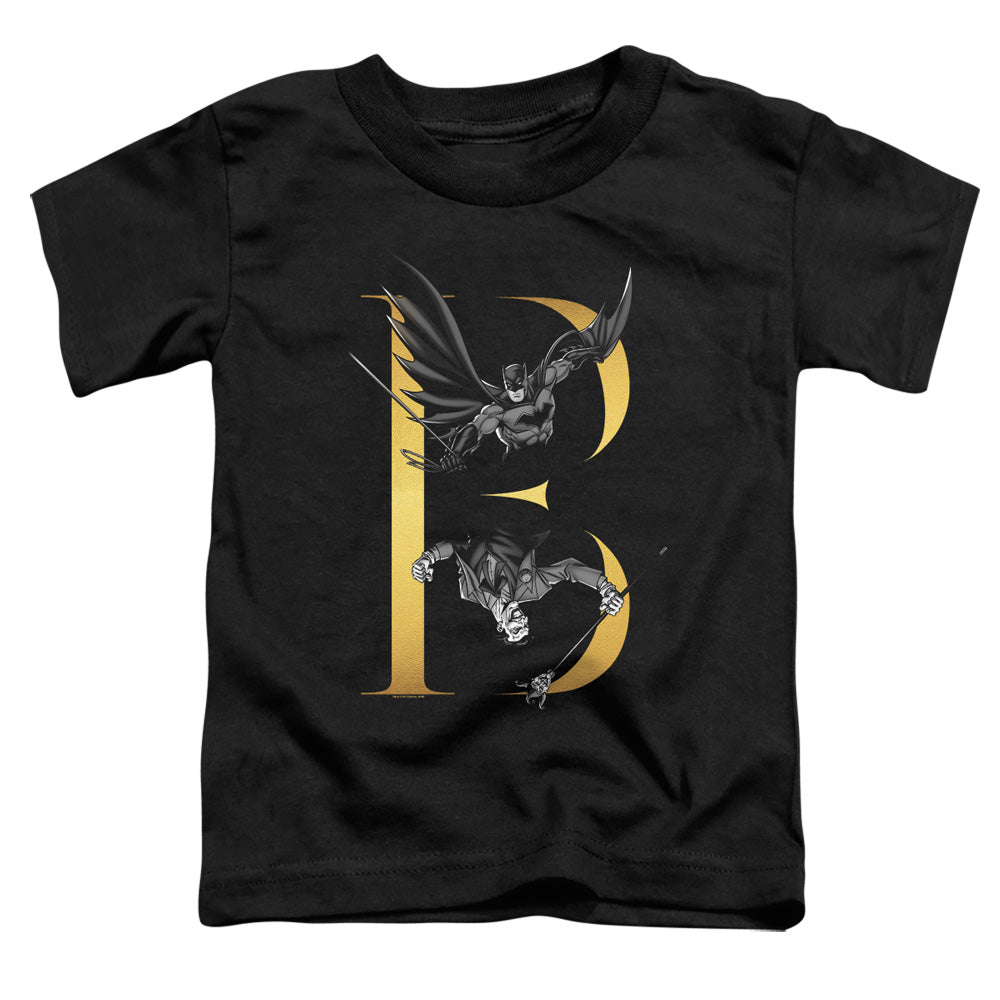 Batman B Toddler Kids Youth T Shirt Black