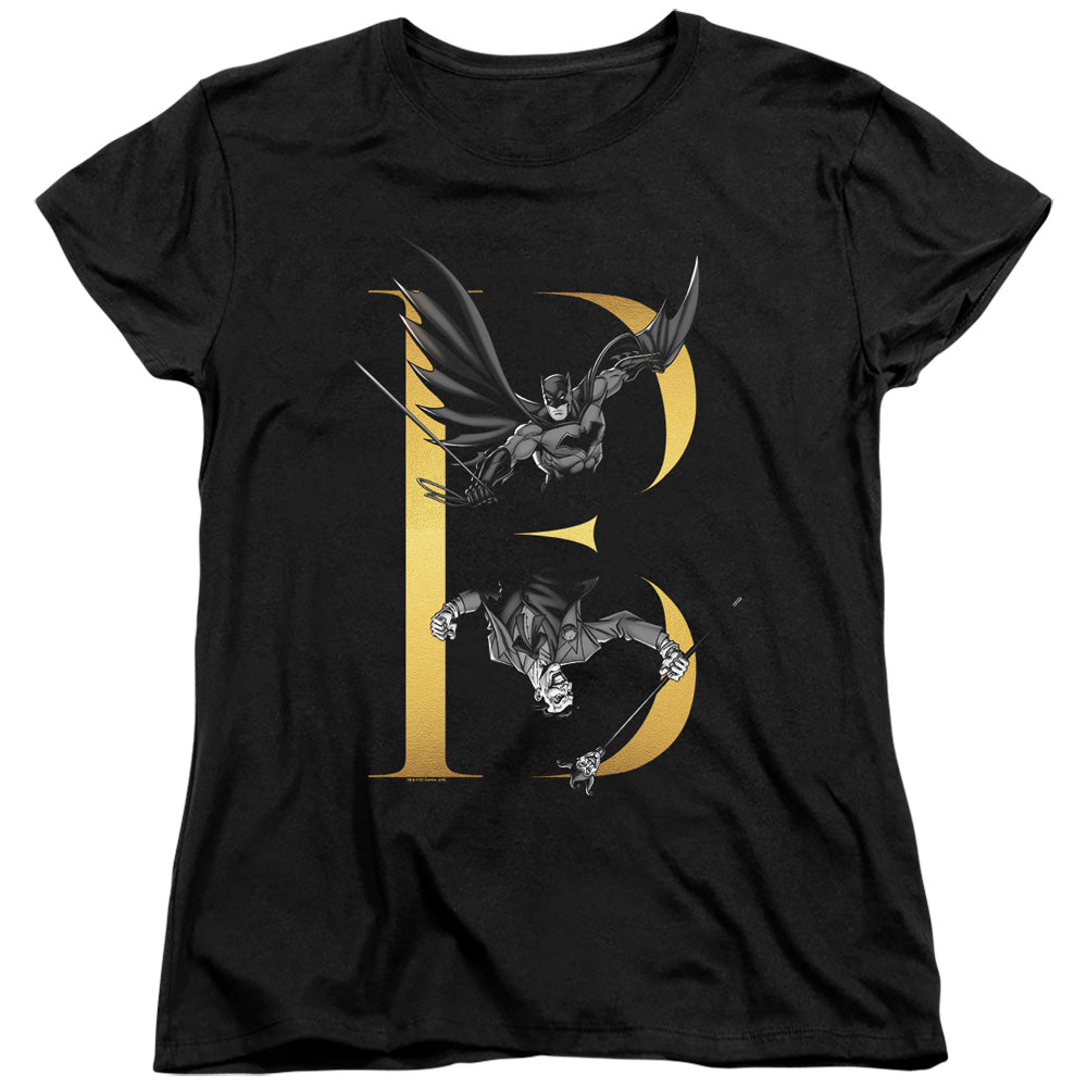 Batman B Womens T Shirt Black Style001