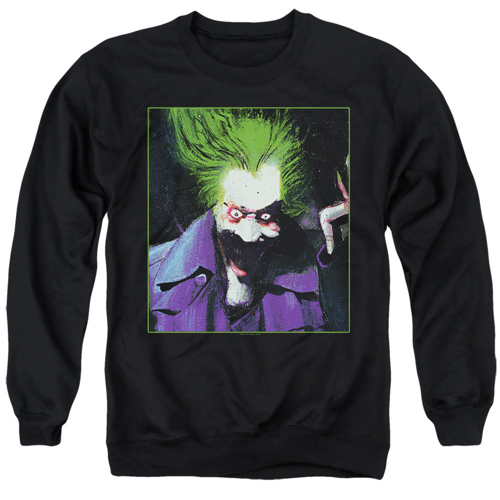 Batman Arkham Asylum Joker Mens Crewneck Sweatshirt Black