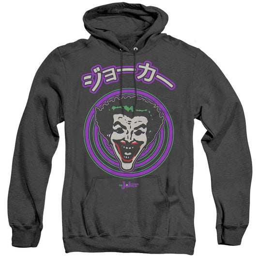 Batman Face Spiral Heather Mens Hoodie Black