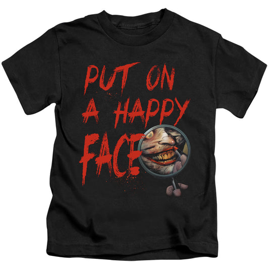 Batman Happy Face Juvenile Kids Youth T Shirt Black