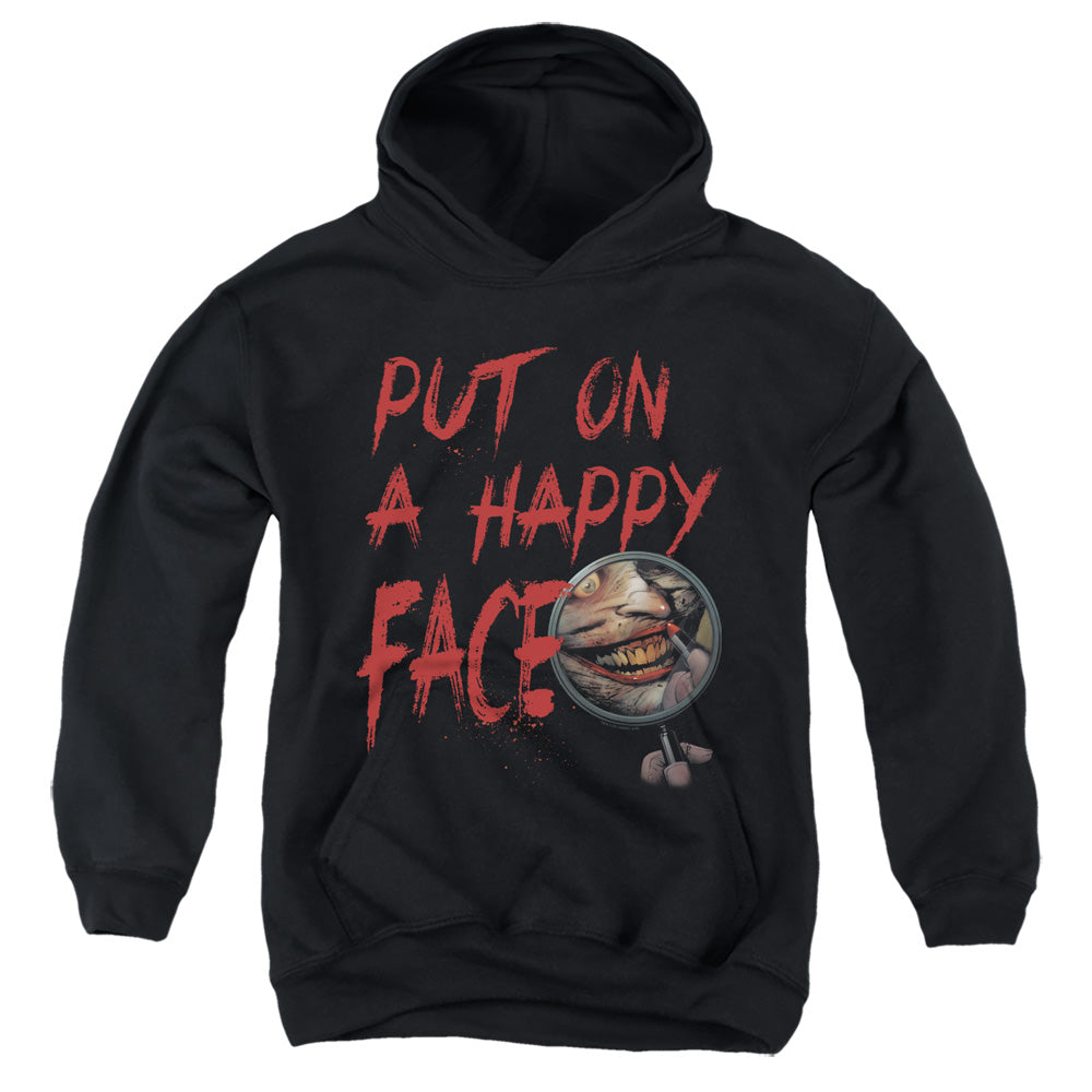 Batman Happy Face Kids Youth Hoodie Black