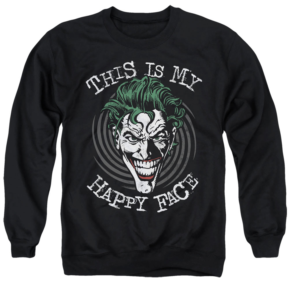 Batman Maniacal Spiral Mens Crewneck Sweatshirt Black