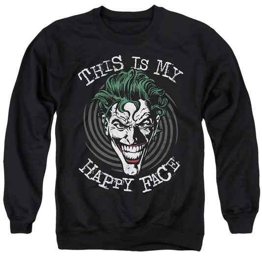 Batman Maniacal Spiral Mens Crewneck Sweatshirt Black