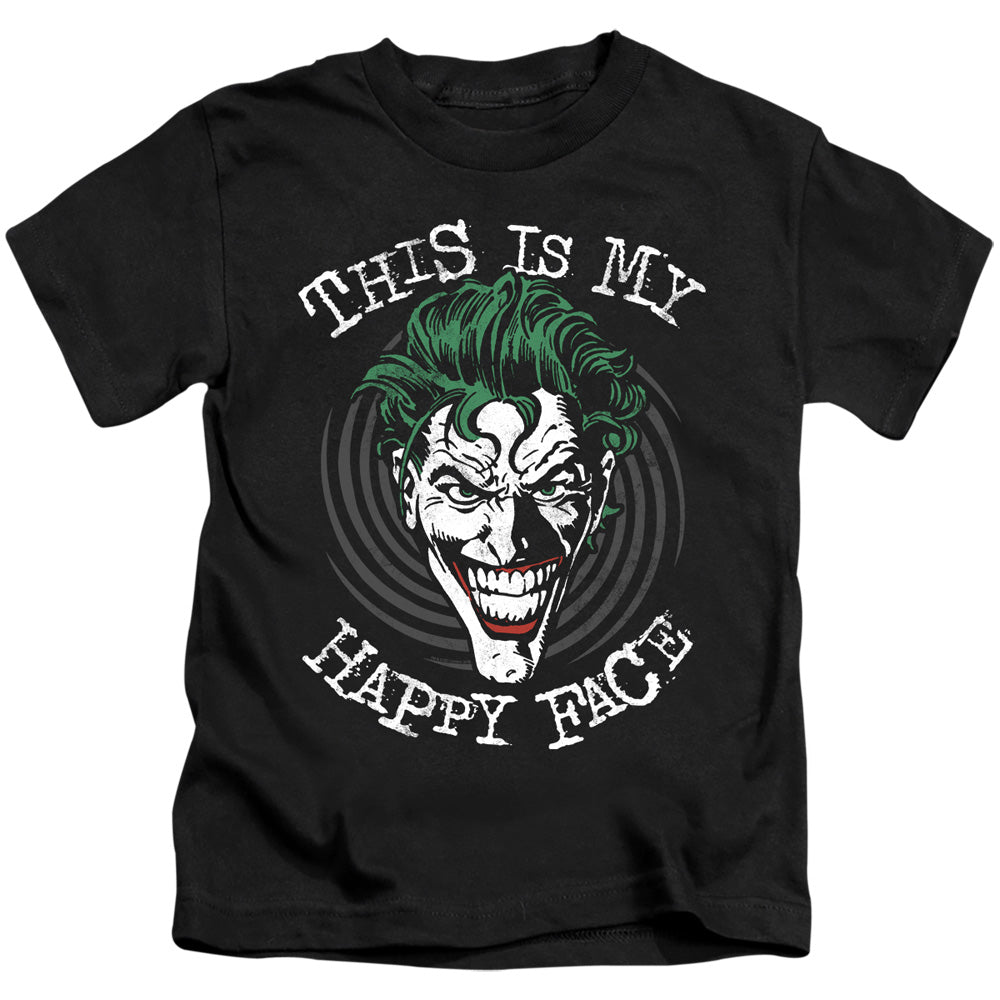 Batman Maniacal Spiral Juvenile Kids Youth T Shirt Black