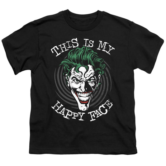 Batman Maniacal Spiral Kids Youth T Shirt Black