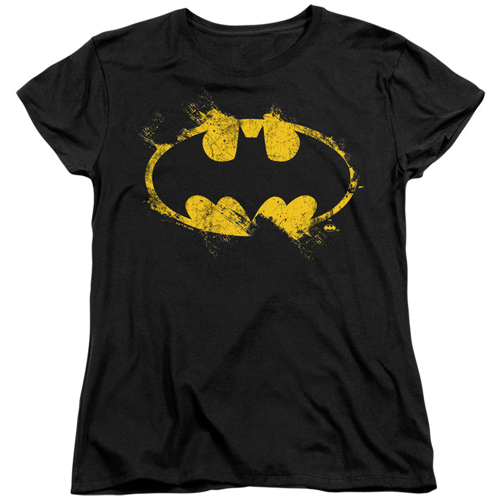 Batman Paint Roller Logo Womens T Shirt Black