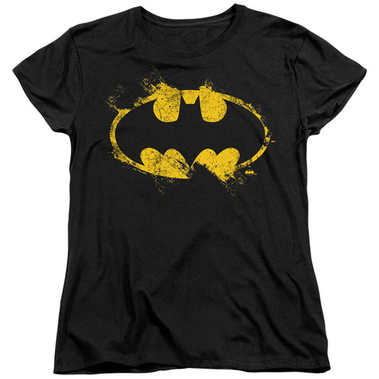 Batman Paint Roller Logo Womens T Shirt Black