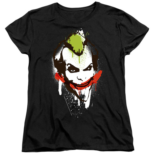 Batman Joker Big Face Womens T Shirt Black