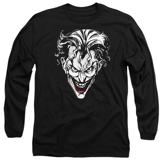 Batman Joker Red On Black Mens Long Sleeve Shirt Black