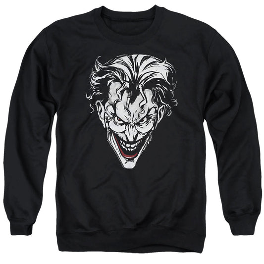 Batman Joker Red On Black Mens Crewneck Sweatshirt Black