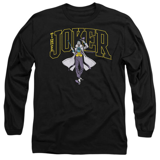 Batman Joker Varsity On Black Mens Long Sleeve Shirt Black