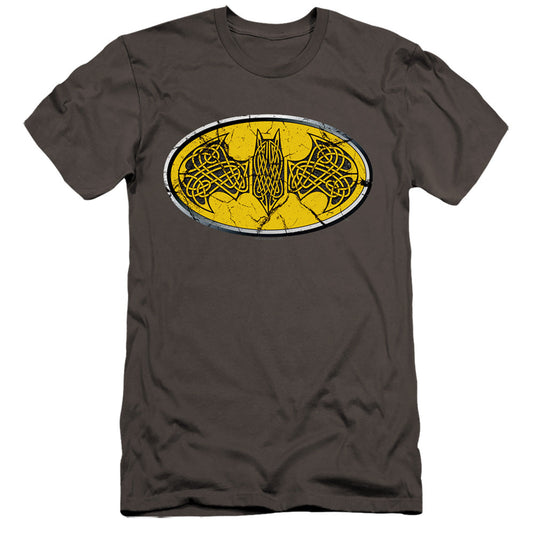 Batman Celtic Shield Premium Bella Canvas Slim Fit Mens T Shirt Charcoal