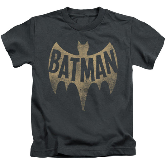 Batman Classic Tv Vintage Logo Juvenile Kids Youth T Shirt Charcoal