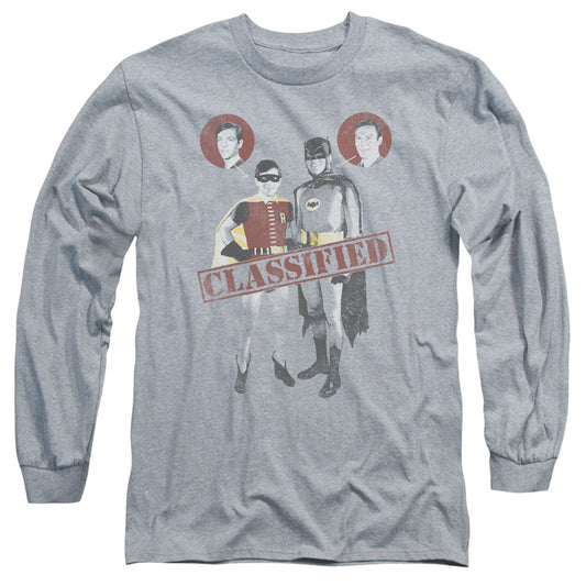 Batman Classic Tv Classified Mens Long Sleeve Shirt Athletic Heather