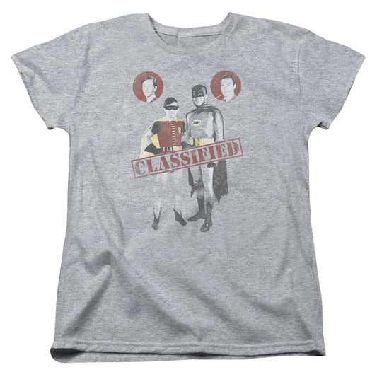 Batman Classic Tv Classified Womens T Shirt Athletic Heather