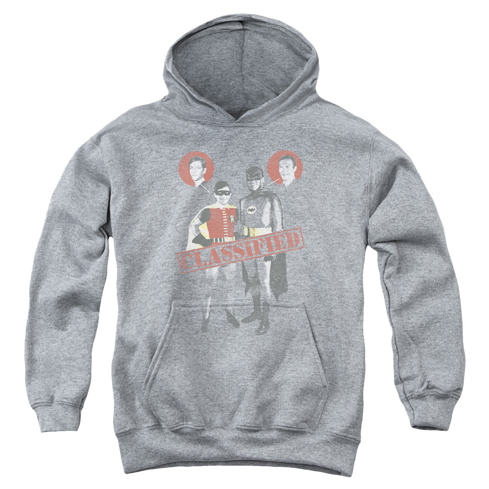 Batman Classic Tv Classified Kids Youth Hoodie Heather