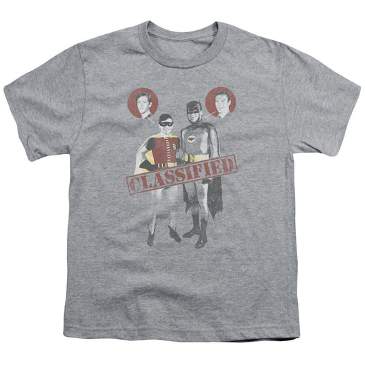 Batman Classic Tv Classified Kids Youth T Shirt Athletic Heather