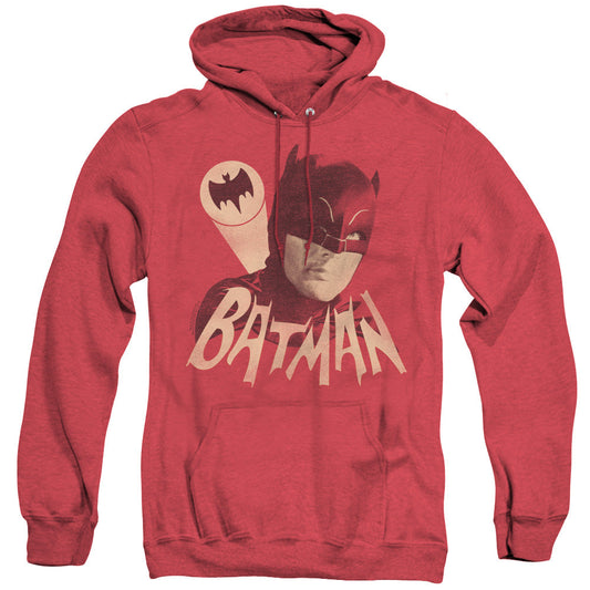 Batman Classic Tv Bat Signal Heather Mens Hoodie Red