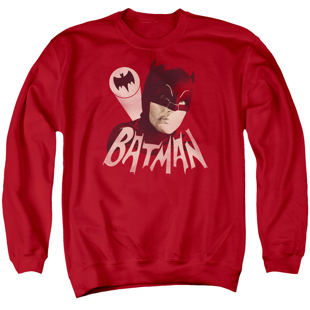 Batman Classic Tv Bat Signal Mens Crewneck Sweatshirt Red