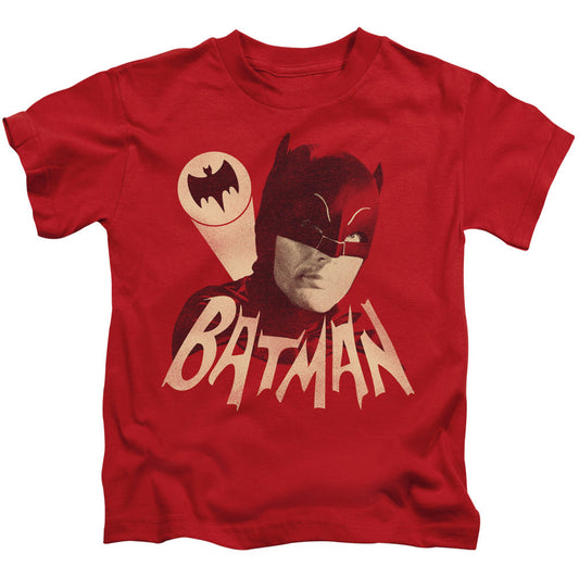 Batman Classic Tv Bat Signal Juvenile Kids Youth T Shirt Red