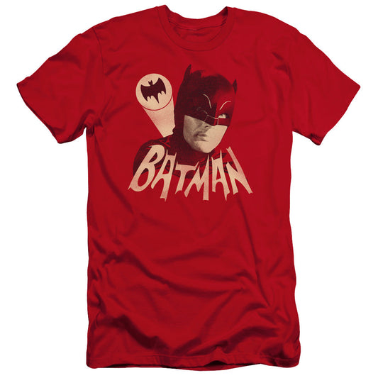 Batman Classic Tv Bat Signal Premium Bella Canvas Slim Fit Mens T Shirt Red