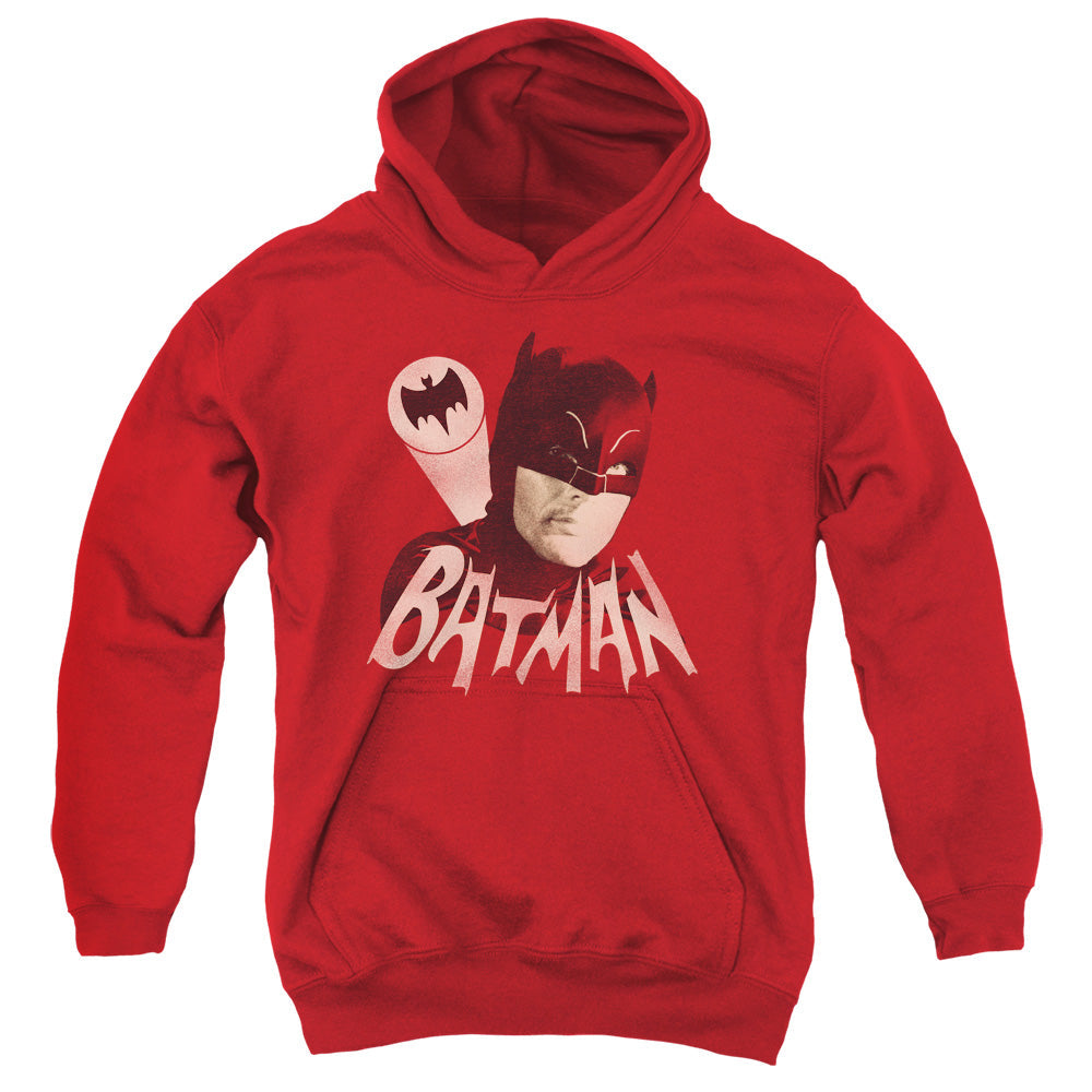 Batman Classic Tv Bat Signal Kids Youth Hoodie Red