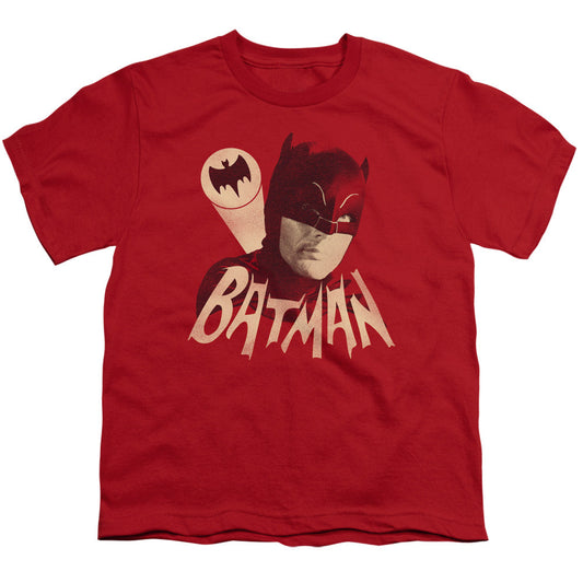 Batman Classic Tv Bat Signal Kids Youth T Shirt Red