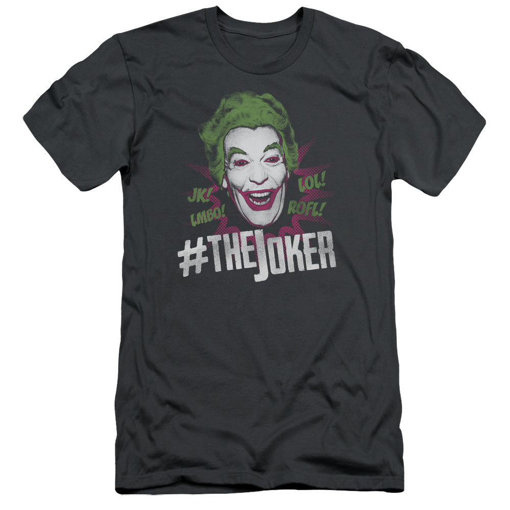 Batman Classic Tv #joker Slim Fit Mens T Shirt Charcoal