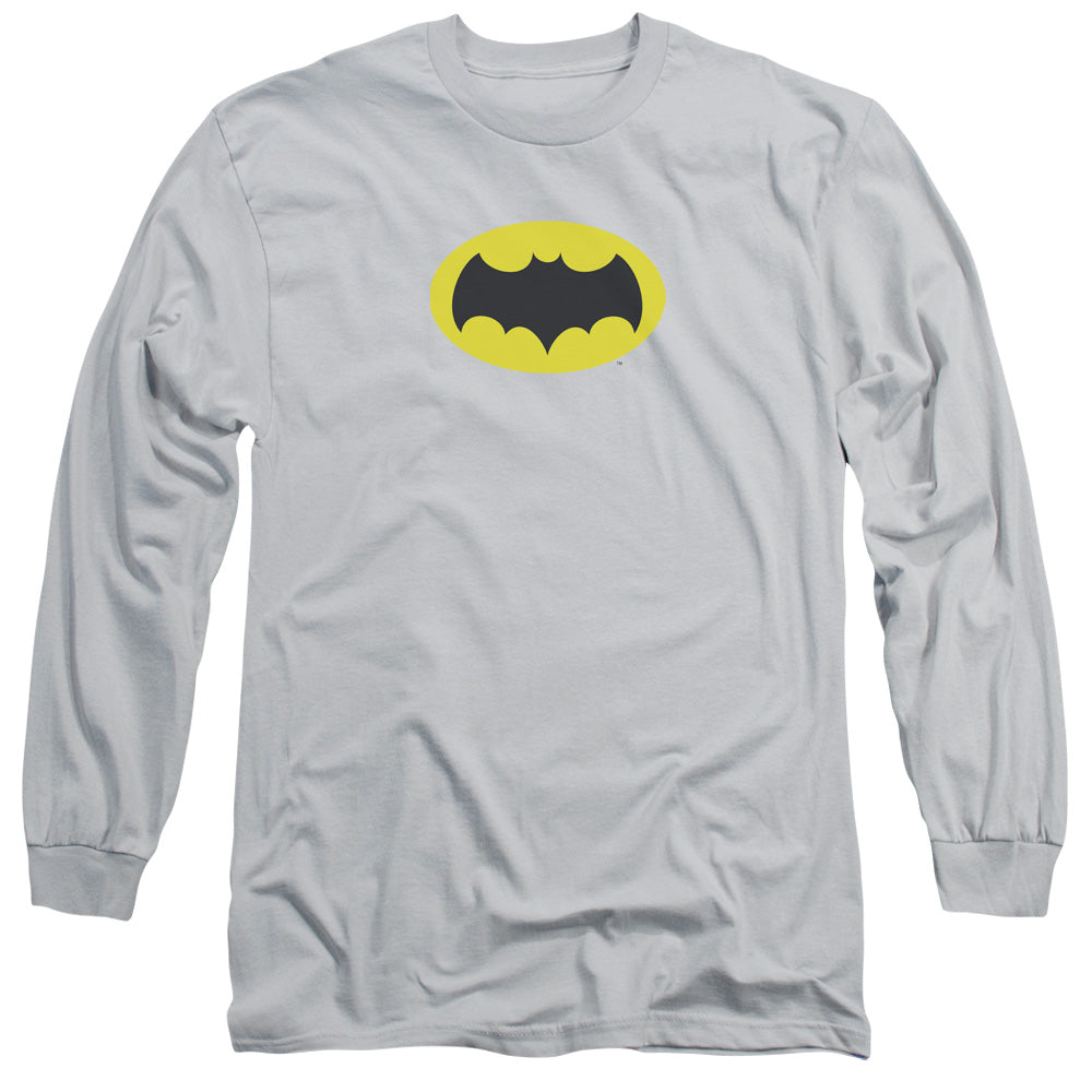 Batman Classic Tv Chest Logo Mens Long Sleeve Shirt Silver