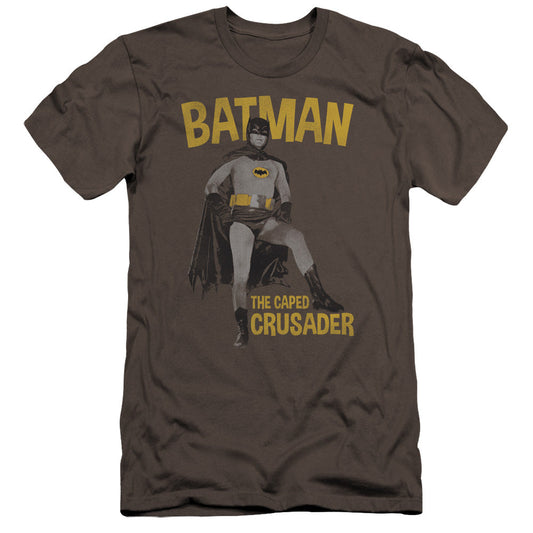 Batman Classic Tv Caped Crusader Premium Bella Canvas Slim Fit Mens T Shirt Charcoal