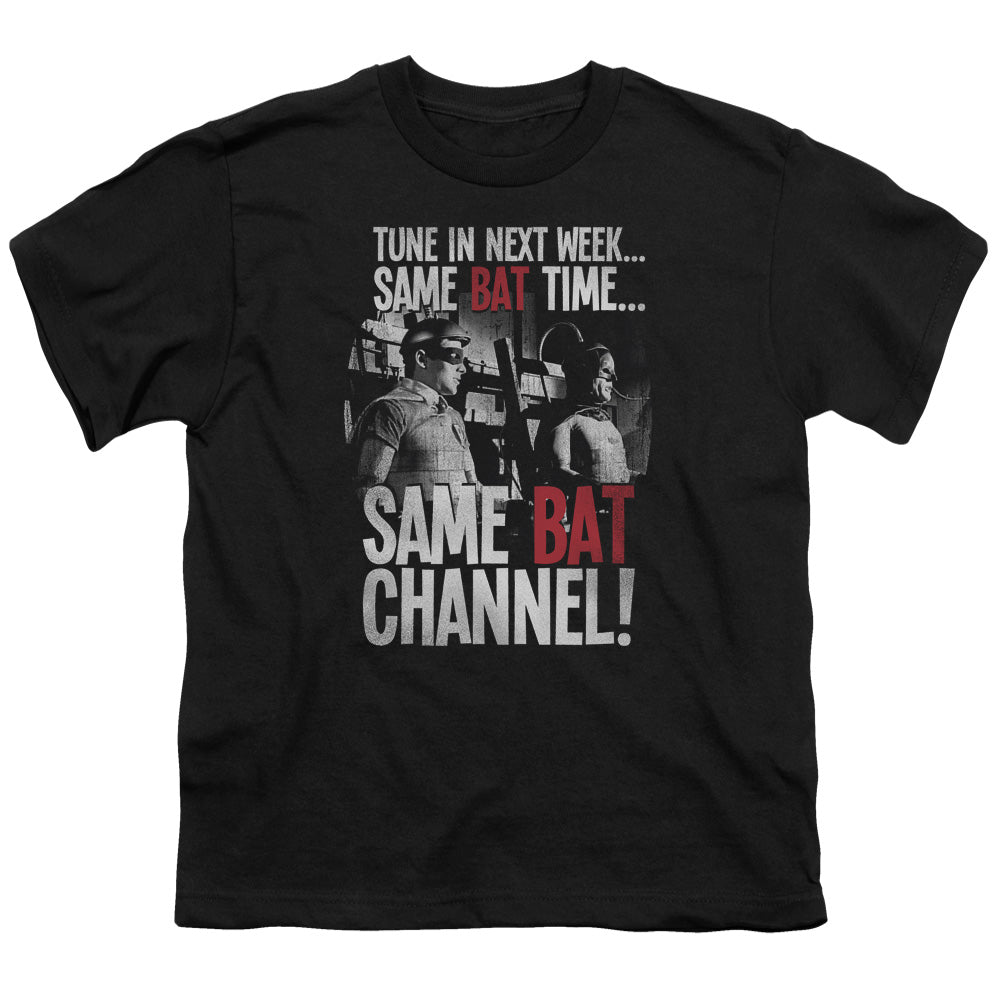 Batman Classic Tv Bat Channel Kids Youth T Shirt Black