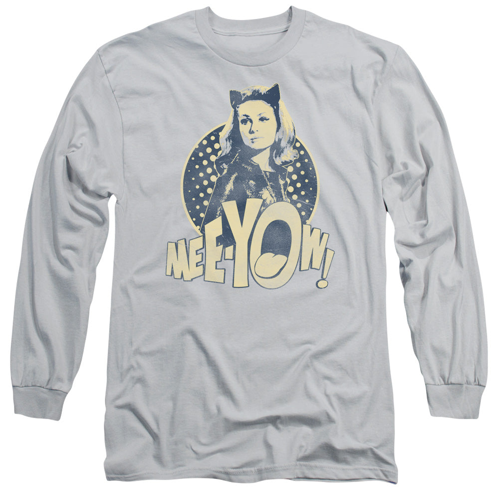 Batman Classic Tv Meeyow! Mens Long Sleeve Shirt Silver
