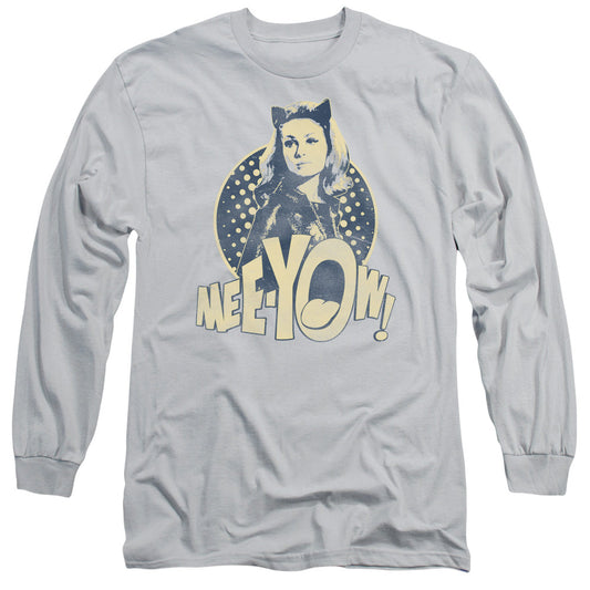 Batman Classic Tv Meeyow! Mens Long Sleeve Shirt Silver