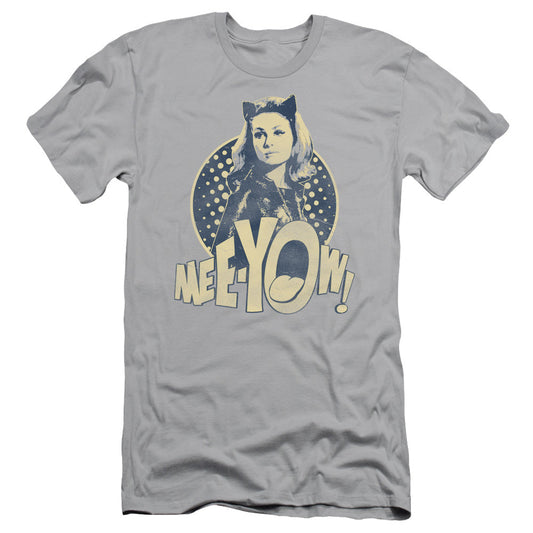Batman Classic Tv Meeyow! Slim Fit Mens T Shirt Silver