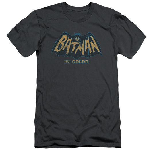 Batman Classic Tv In Color Slim Fit Mens T Shirt Charcoal