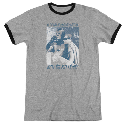 Batman Classic Tv Boogie Nights Heather Ringer Mens T Shirt Heather Black