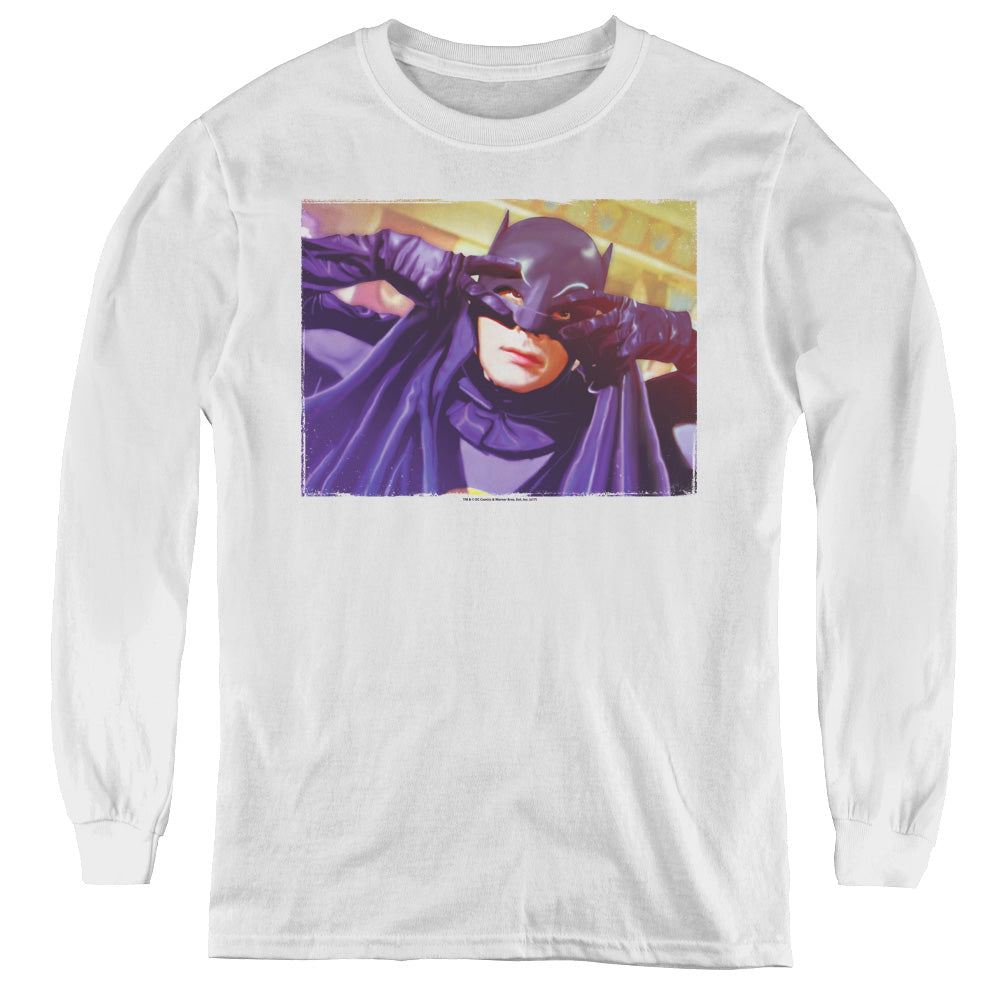 Batman Classic Tv Ooth Groove Long Sleeve Kids Youth T Shirt White