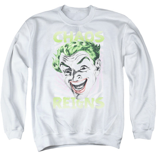 Batman Classic Tv Chaos Reigns Mens Crewneck Sweatshirt White