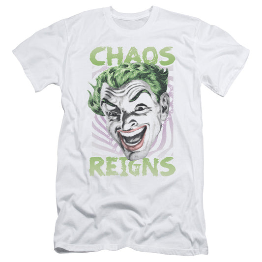 Batman Classic Tv Chaos Reigns Slim Fit Mens T Shirt White