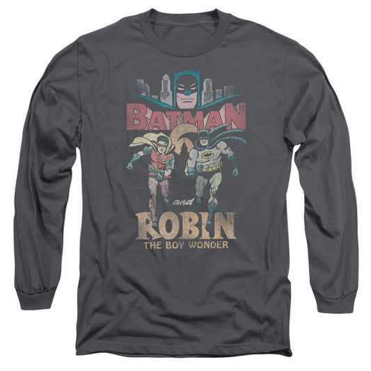 Batman Classic Tv Classic Duo Mens Long Sleeve Shirt Charcoal