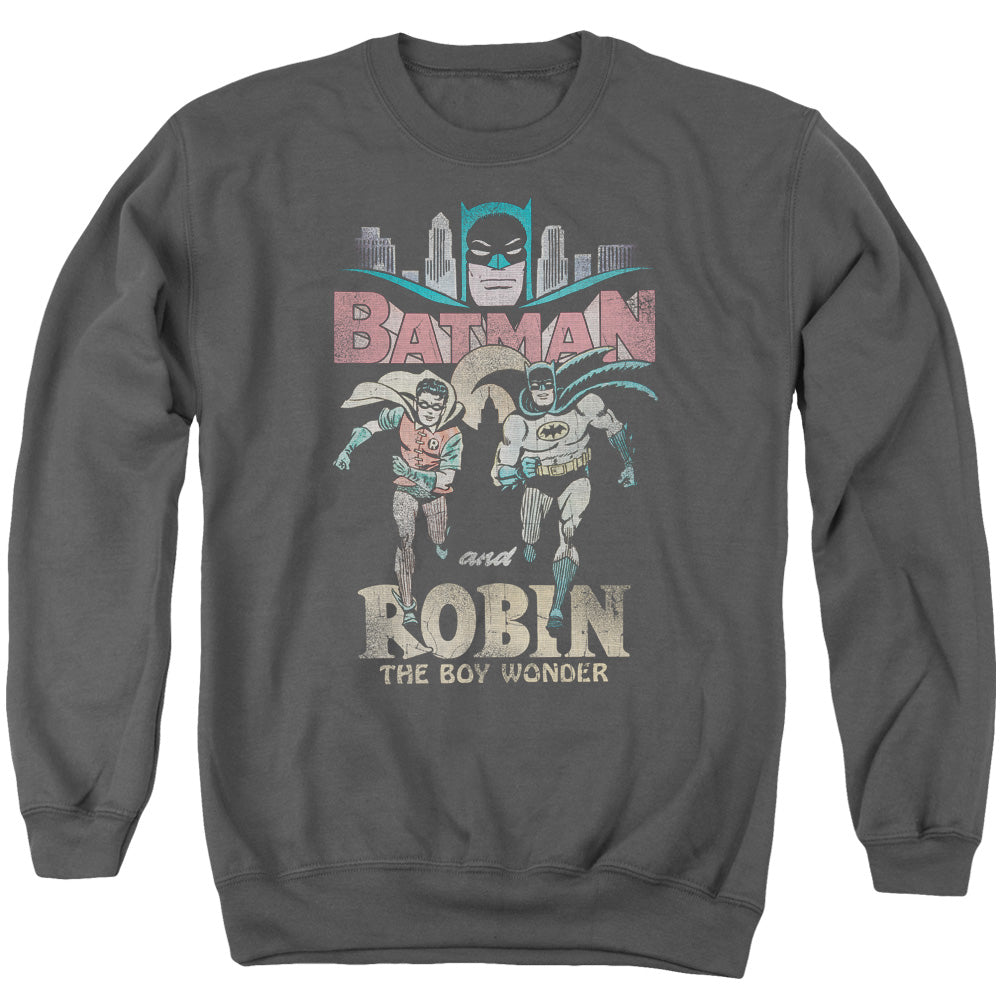 Batman Classic Tv Classic Duo Mens Crewneck Sweatshirt Charcoal